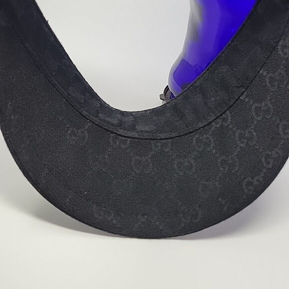 Gucci Black GG Logo Adjustable Sun Visor Made in Italy - Picture 7 of 14